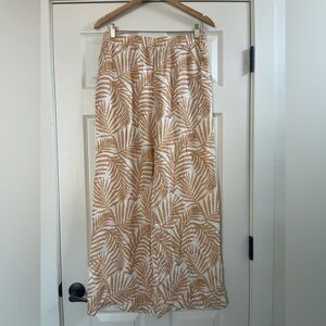 NWT Women’s Lexbreezy Hawaii Hele Palazzo Pants White Lauhala Foliage Size XL